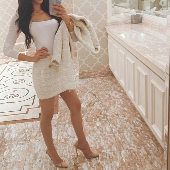 Endless Rose Cream Tweed Skirt - Picture 5 of 5